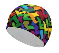 Bonnet de bain arc-en-ciel Gay Pride - Haute élasticité - Pour homme et femme - Durable et imperméable - Garde les cheveux au sec - Parfait pour la piscine, la plage, la natation