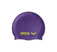 Arena Bonnet de Bain Classique Unisexe en Silicone Souple pour Femme et Homme, entraînement intensif et Course, Confortable, antidérapant, Bonnet de Bain pour Cheveux Longs, Violet/Vert Doux