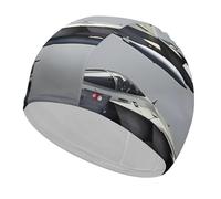 Bonnet de bain avions de combat pour adulte, tissu élastique, bonnet de bain confortable pour cheveux longs et courts