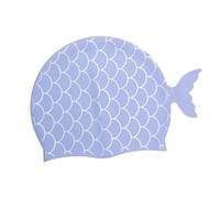 Bonnet de bain - Bonnet de bain pour filles - Bonnet de style sirène avec silicone haute élasticité, confortable pour les cours de natation et les activités de piscine des enfants, 22 cm