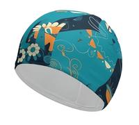 Bonnet de bain Cat in The Wild pour adulte, tissu élastique, bonnet de bain confortable pour cheveux longs et courts