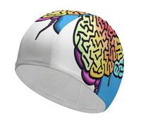 Bonnet de bain cerveau gauche et droit haute élasticité pour cheveux longs courts et confortables pour réduire la traînée et protéger les cheveux