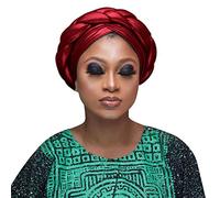 Bonnet de Bain Cheveux Longs Tissu Femmes Frison Tresse Chapeau à Volants Musulmans Bonnet Cache-coeur Bonnets de Sommeil Bonnets de Cheveux Doublure Satin Bonnet de Pêcheur Chapeau Bio (Rouge, Taille