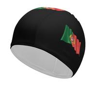 Bonnet de Bain Confortable Drapeau du Portugal pour Femmes et Hommes, Bonnet de Bain Classique pour Cheveux Longs et Courts