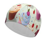Bonnet de bain délicieux Cupcakes confortable pour réduire la traînée et protéger les cheveux, durable, doux, élastique, garde la coiffure inchangée pour homme et femme