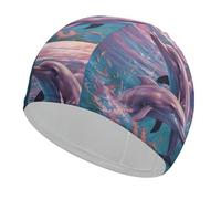 Bonnet de bain Dolphins Art, haute élasticité pour homme et femme, durable, imperméable, garde les cheveux au sec, parfait pour la piscine, la plage, la natation sur les genoux