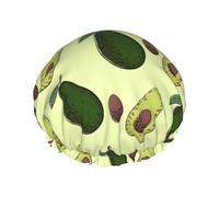 Bonnet de bain double couche Avocado Fruit pour femme pour couvrir les cheveux longs et épais, bonnet imperméable réutilisable