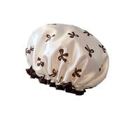 Bonnet de bain double couche imperméable en PVC avec nœuds de dessin animé pour femme