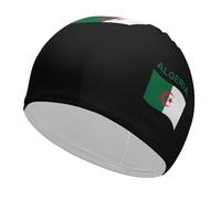 Bonnet de Bain Drapeau de l'Algérie Bonnets de Douche imperméables et Confortables pour Garder Les Cheveux secs Bonnet de Bain pour Unisexe