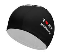 Bonnet de Bain élastique « J'aime Mon Mari » pour Homme et Femme, Compatible avec Les Cheveux Longs et bouclés. Accessoires de Bain