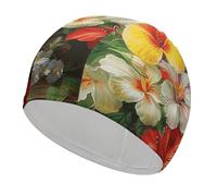 Bonnet de bain en forme de bouquet de fleurs, bonnet de bain haute élasticité pour homme et femme, durable, imperméable, garde les cheveux au sec, parfait pour la piscine, la plage, la natation