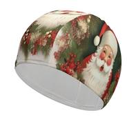 Bonnet de bain en forme de couronne de Père Noël unisexe pour adultes pour cheveux courts/longs pour garder les cheveux au sec, extensibles, confortables, imperméables