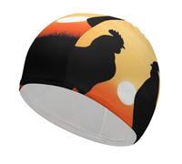Bonnet de bain en forme de poules pour adultes, femmes et hommes, chapeau de piscine léger et extensible, bonnet de natation pour piscine, plage, natation, surf, protection des cheveux et oreilles