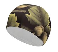 Bonnet de bain en tissu avec deux glands pour cheveux courts et longs pour garder les cheveux secs, bonnet de bain imperméable pour homme et femme, extensible, confortable, antidérapant
