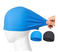 Bonnet de Bain Enfant Adulte,2 pcs Tissu Bonnet Piscine/Bonnet Natation Fille Garcon Femme Homme, Bonnet de Bain Polyester Piscine Pas de Cheveux Tirés, 1 Clips de Nez Bouchons d'oreilles