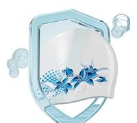 Bonnet De Bain Femme Bonnet de Bain en Silicone imperméable et Durable for Cheveux Longs sans Glissement for Femme(Blue Flower)