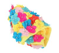Bonnet de Bain Fleuri Imperméable Femme, Double Couche Tissu | Style Vintage Rétro Féminin, Pétales Colorés et Décorations Brillantes, pour Piscine, Entraînement et Fêtes