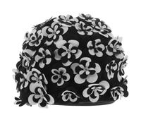 Bonnet de Bain Floral Rétro Double Couche pour Femmes et Filles | Polyester, Fleurs Brodées à Main, Coupe 3d Couvrante, Plage et Piscine