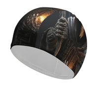 Bonnet de bain Grim-Reaper - Haute élasticité - Convient aux cheveux longs et courts - Confortable - Grand bonnet de douche pour réduire la traînée et protéger les cheveux