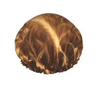 Bonnet de bain imprimé champ de blé pour cheveux longs et courts, bande élastique lavable, bonnet de bain pour cheveux longs, tresse