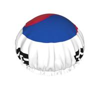 Bonnet de bain imprimé drapeau de la République de Corée pour cheveux longs et courts, bande élastique lavable, bonnet de bain pour cheveux longs, tresse