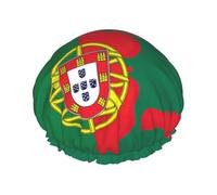 Bonnet de bain imprimé drapeau du Portugal pour cheveux longs et courts, bande élastique lavable, bonnet de bain pour cheveux longs, tresse