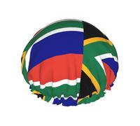 Bonnet de bain imprimé drapeau sud-africain pour cheveux longs et courts, bande élastique lavable, bonnet de bain pour cheveux longs, tresse