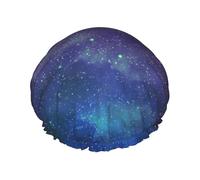 Bonnet de bain imprimé galaxie interstellaire Universe with Stars, double couche, couverture de cheveux élastique pour laver le visage, 27 cm