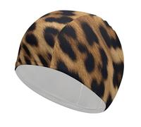Bonnet de bain imprimé léopard rugueux pour adulte, bonnet de bain en tissu élastique, bonnet de bain confortable pour cheveux longs et courts