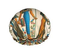 Bonnet de bain imprimé Women in Ancient Egypt pour cheveux longs et courts, bande élastique lavable, bonnet de bain pour cheveux longs, tresse