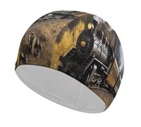 Bonnet de bain locomotive à vapeur haute élasticité pour cheveux longs et courts confortable pour réduire la traînée et protéger les cheveux