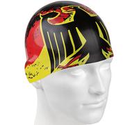 Bonnet de bain mad wave germany swim cap noir/jaune