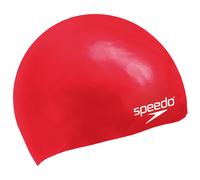 Speedo – Bonnet de bain junior moulé en silicone uni – Rouge