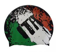 Bonnet de Bain Natation Silicone Italie Piscine Noir Drapeau Nouveau