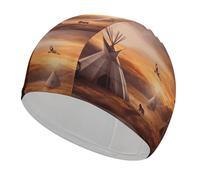 Bonnet de bain Native American Tribes, bonnet de bain haute élasticité pour homme et femme, durable, imperméable, garde les cheveux au sec, parfait pour la piscine, la plage, la natation sur les
