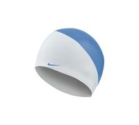 Bonnet de bain nike swim slogan silicone blanc bleu