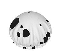 Bonnet de bain peau de vache dalmatiens taches de chien animaux animaux faune dalmatien bonnets de douche étanche Double couche réutilisable élastique chapeau de bain