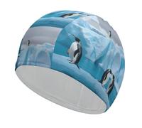 Bonnet de bain Penguins On The Iceberg, bonnet de bain haute élasticité pour homme et femme, durable, imperméable, garde les cheveux au sec, parfait pour la piscine, la plage, la natation sur les