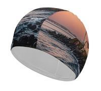 Bonnet de bain Portland River Lighthouse Sunrise Bonnet de douche confortable pour réduire la traînée et protéger les cheveux Durable Doux Élastique Bonnet de bain Garde la coiffure inchangée pour