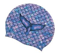 Bonnet de Bain pour Cheveux Longs Bonnet de Bain en Silicone avec Couronne spacieuse et Couverture des Oreilles pour l ' entraînement en