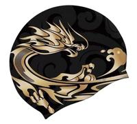 Bonnet de Bain pour Cheveux Longs Bonnet de Bain en Silicone avec Couronne spacieuse et Couverture des Oreilles pour l ' entraînement en