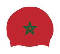 Bonnet De Bain pour Cheveux Longs, Emblème National du Drapeau du Maroc, Grands Bonnets De Bain pour Femmes Et Hommes, Bonnet De Bain Adulte en Silicone, Bonnet De Bain pour Plage Piscine Maroc