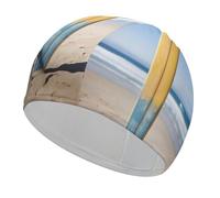 Bonnet de bain pour la plage et la planche de surf - Haute élasticité - Convient aux cheveux longs et courts - Confortable - Grand bonnet de douche pour réduire la traînée et protéger les cheveux
