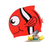 Bonnet de bain pour tout-petits - Bonnet de bain pour enfants avec poisson de dessin animé | Bonnet de bain extensible en silicone | 21 x 19,5 cm | Chapeau de bain imperméable extensible pour protéger