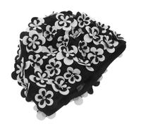 Bonnet de Bain Rétro à Fleurs en Polyester pour Femmes et Filles | Double Couche, Fleurs Brodées la Main, Coupe 3d, Couverture Complète, pour Hydrothérapie et Plage