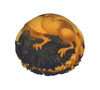 Bonnet de bain rétro doré à motif floral et dragon divin