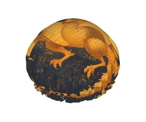 Bonnet de bain rétro doré à motif floral et dragon divin