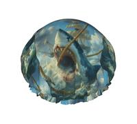 Bonnet de bain Shark Encounter réutilisable et imperméable, double protection pour les cheveux