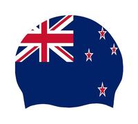 Bonnet De Bain Silicone Fantaisie Motif Drapeau National De La Nouvelle-Zélande Bonnets De Bain pour Femmes Hommes Adultes Jeunes Unisexe Bonnet De Bain pour Cheveux Longs Et Courts Nouvelle-Zélande