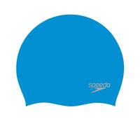Speedo Bonnet de natation unisexe en silicone moulé uni Bleu/Argent Taille unique